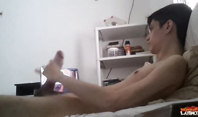 BarebackLatinoz - Brazilian Lucas masturbating good-sized weenie & milking