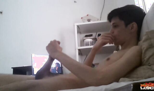 BarebackLatinoz - Brazilian Lucas masturbating good-sized weenie & milking