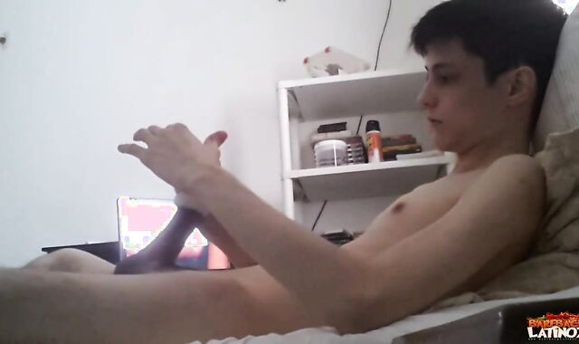 BarebackLatinoz - Brazilian Lucas masturbating good-sized weenie & milking