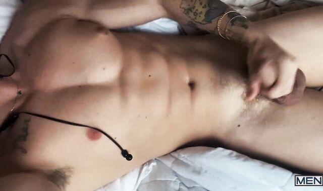 DrillMyHole.com - Luis Rubi with pierced Remy getting off