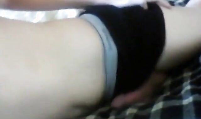 Bed humping twink cum