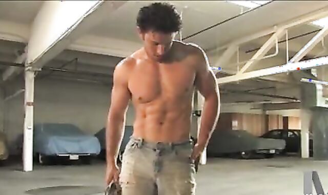 dude BLOWZ blast ON PARKING GARAGE FLOOR ! ! !