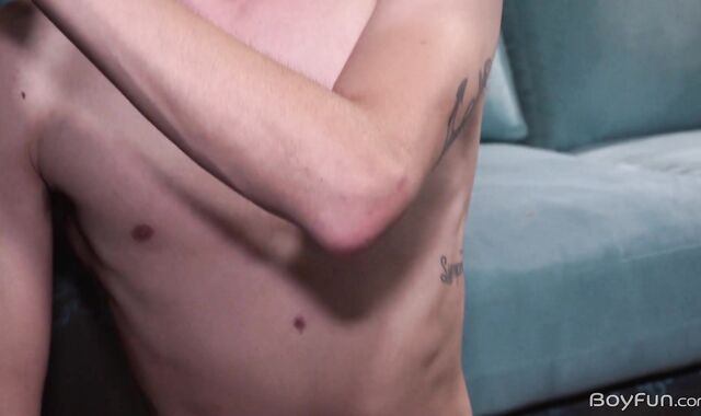 BoyFun - Tatted Sergei Alec jizz shot dressed in cutoffs