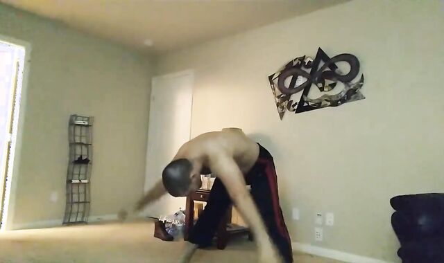 PornHub disrobed Ninja Working Out Kenpo Sweat-soaked Latino Bear