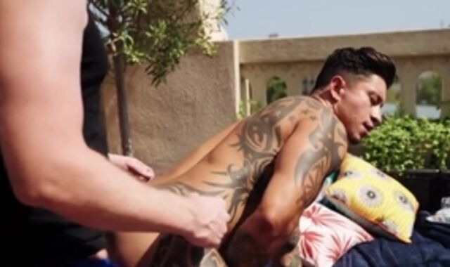 Claudio Medina plows Oskar