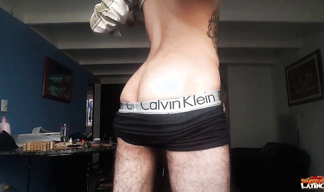 BarebackLatinoz - Rigid dressed in undergarments tugging