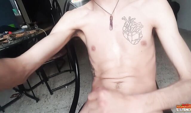 BarebackLatinoz - Rigid dressed in undergarments tugging