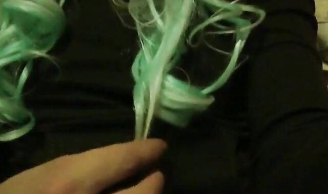 Crossdresser sissy ripping pantyhose with cumshot. CD trap