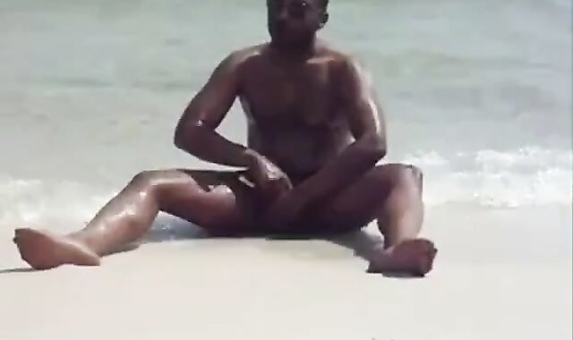 jerking off at the beach
