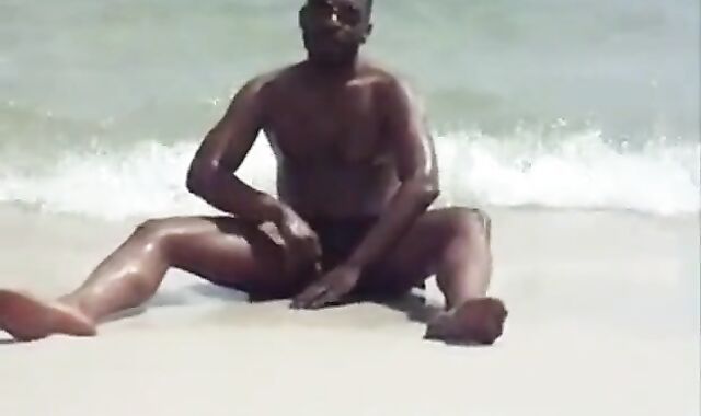 jerking off at the beach