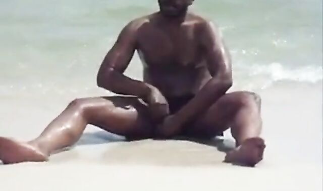 jerking off at the beach