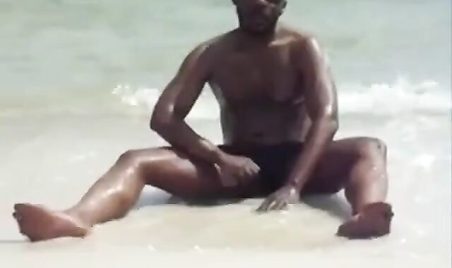 jerking off at the beach