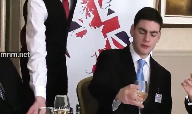 James stripping off at an embassy dinner