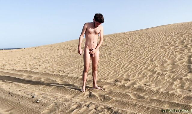 Pissing on the gay nude beach
