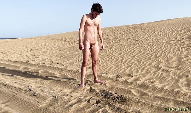 Pissing on the gay nude beach