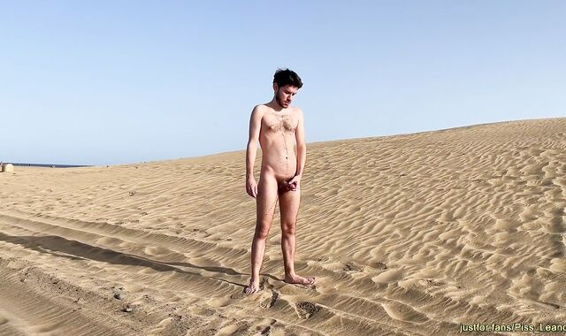 Pissing on the gay nude beach