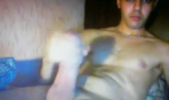 smooth turkish guy wanking huge thick cock on cam