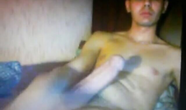 smooth turkish guy wanking huge thick cock on cam