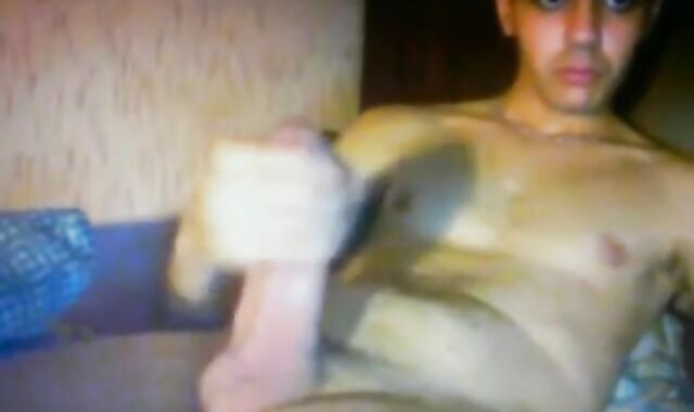 smooth turkish guy wanking huge thick cock on cam
