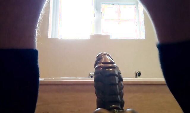 Stretching on my XL bad dragon dildos