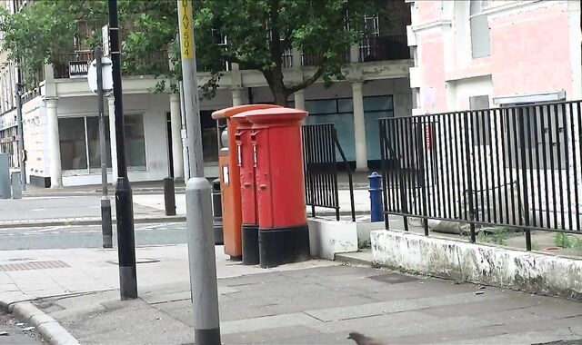 Sexy Transvestite masturbating out side the post office