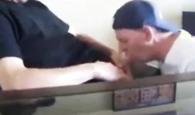 Swallowing cum from my friend again