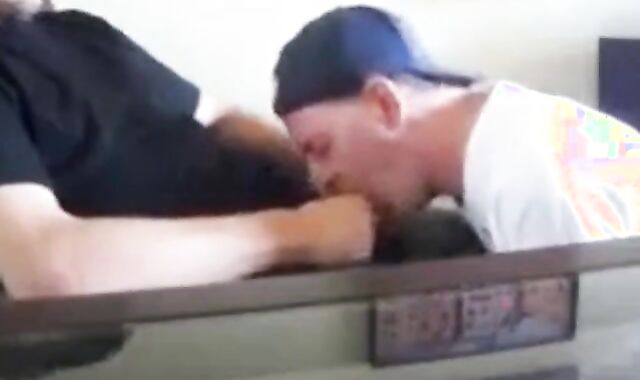 Swallowing cum from my friend again