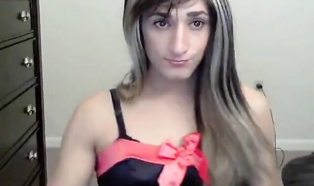 Cute crossdresser tease