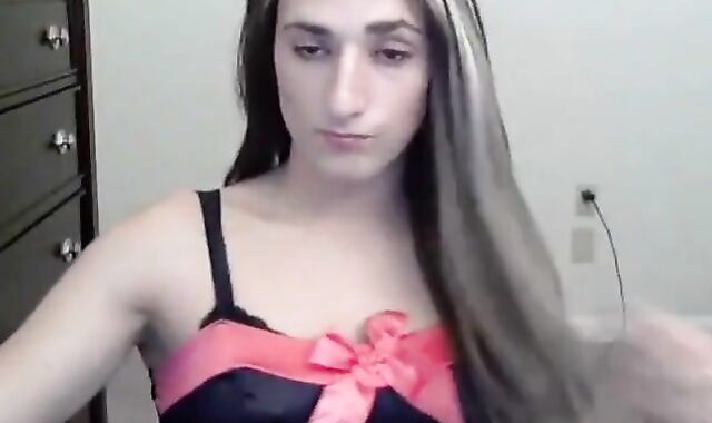 Cute crossdresser tease