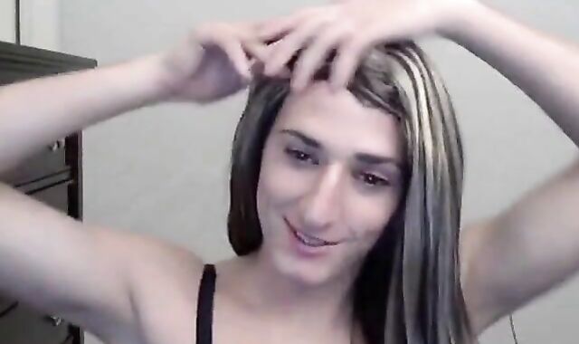 Cute crossdresser tease