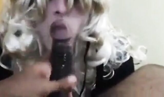 Young white sissy takes black masters load