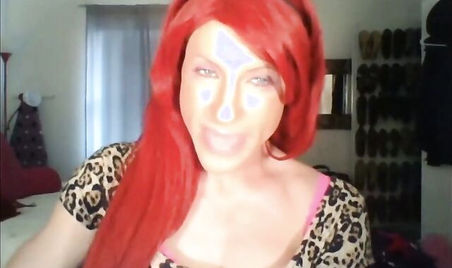 Hot crossdresser with nylons