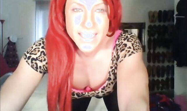 Hot crossdresser with nylons