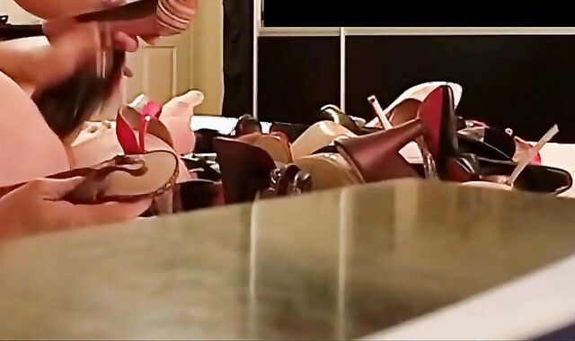 My friend asked me to fuck his girl's shoes once again