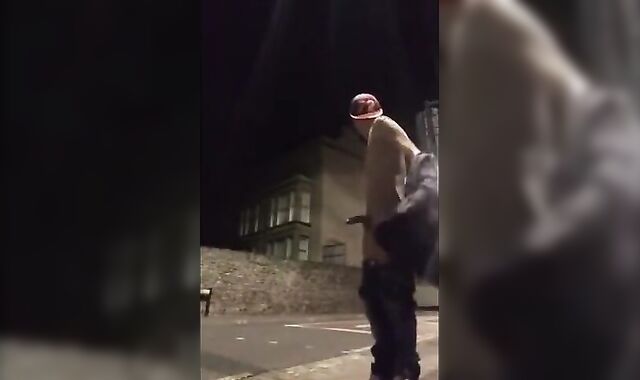 Guy Exhibitionist showing it all on busy streets