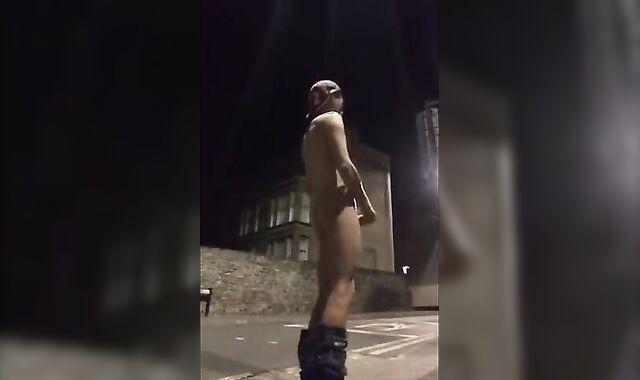Guy Exhibitionist showing it all on busy streets