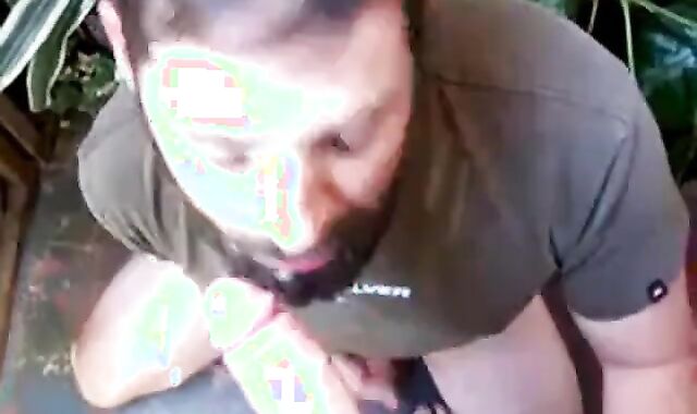 Bearded Daddy Blowjob by the Roadside