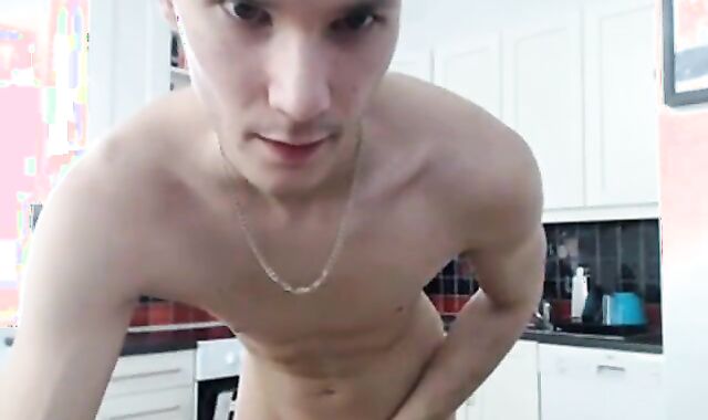 Skinny Twink Strokes on Webcam