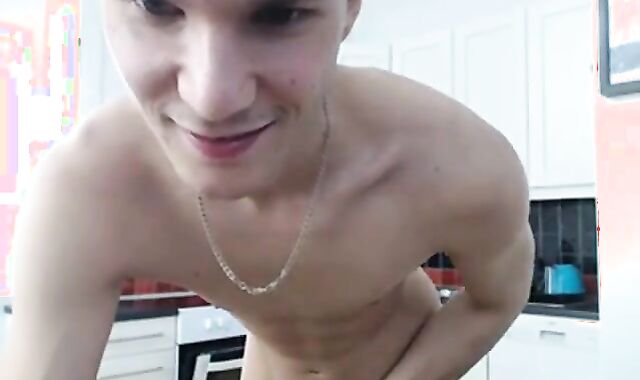 Skinny Twink Strokes on Webcam