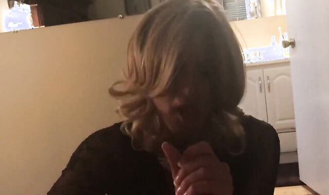 Crossdresser Blowjob Makes Him Cum Fast!