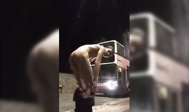 Exhibitionist Twink Strokes It on the Busy Streets