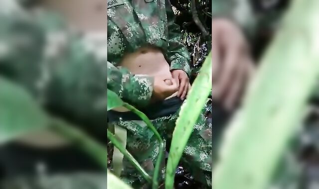 Soldier Beats Off Outdoors - Amateur Latin Military Handjob