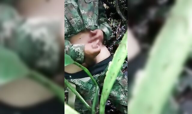 Soldier Beats Off Outdoors - Amateur Latin Military Handjob