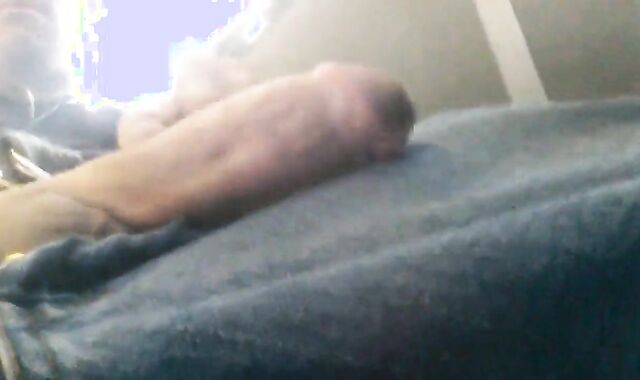 Str8 Big-Cock Hunk Strokes on the Bus