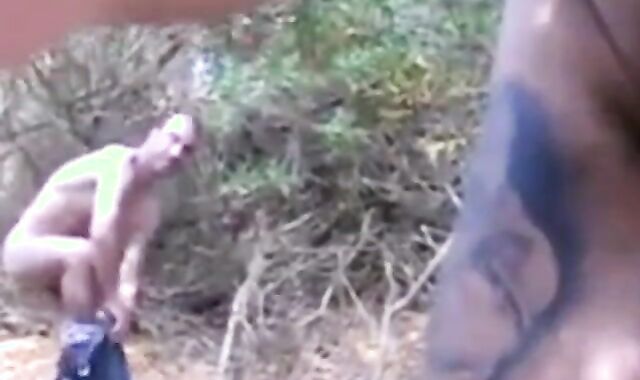 Bareback Fuck in the Woods with a Smoking Hottie