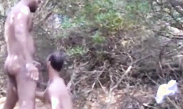 Bareback Fuck in the Woods with a Smoking Hottie
