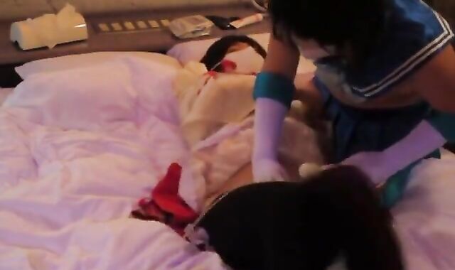 Asian Crossdressers Give a Helping Hand to Each Other