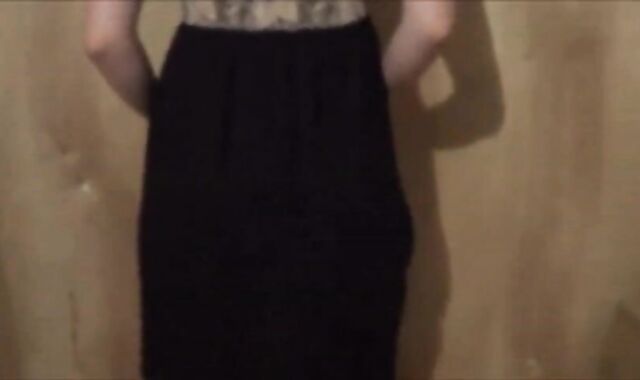 Twink Crossdresser Strips in Dress and Panties