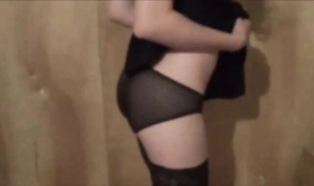 Twink Crossdresser Strips in Dress and Panties