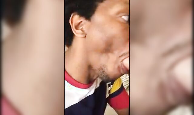 Black Guy Gives Head to a Hung White Boy